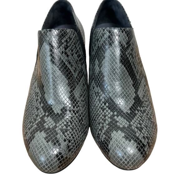 Vionic Orthotic Tanton Leather Snake Print Wedge Slip On Booties Size 9 - Picture 3 of 8